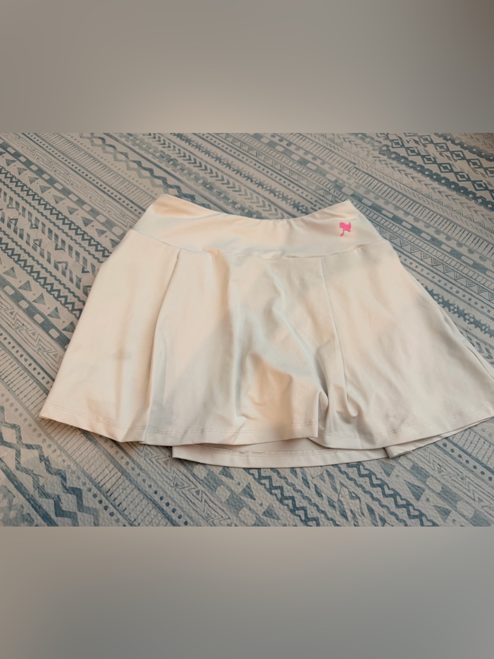 Birdies White Athletic Skort with Pink Logo Accent